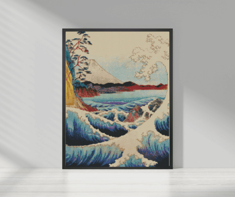 Japanische Welle 50x70 eckige Steine