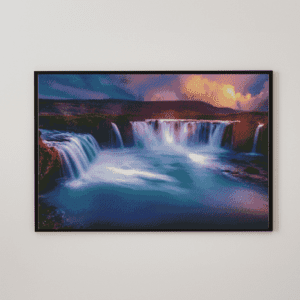 Wasserfall 50x70 eckige Steine