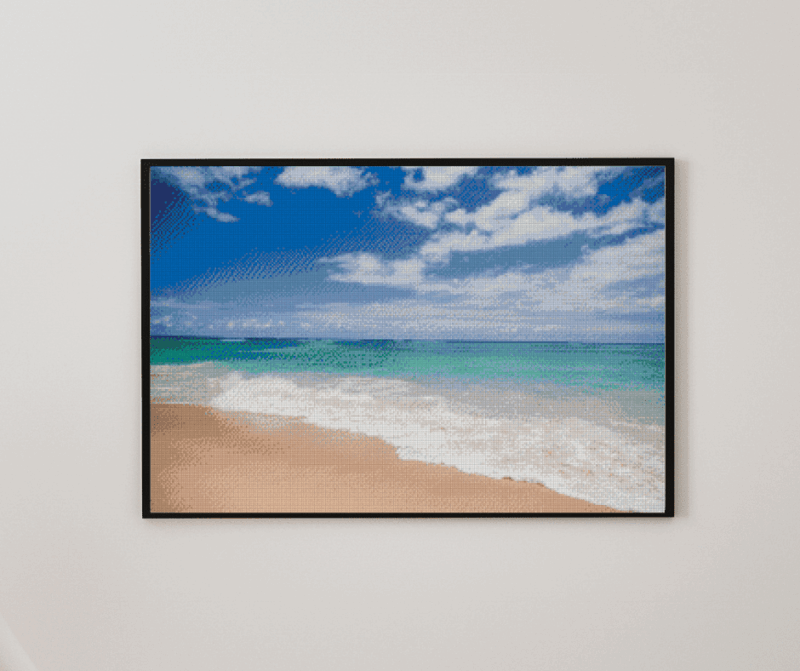 Strand 50x70 eckige Steine