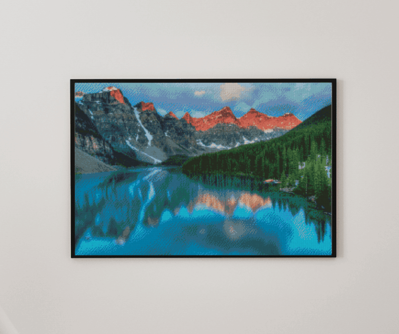 Berglandschaft 50x70 eckige Steine