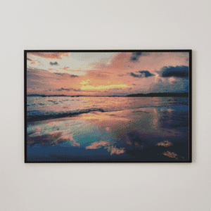 Sonnenuntergang 50x70 eckige Steine