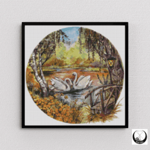 Harena Artwork, Der Schwan 50x50 eckige Steine