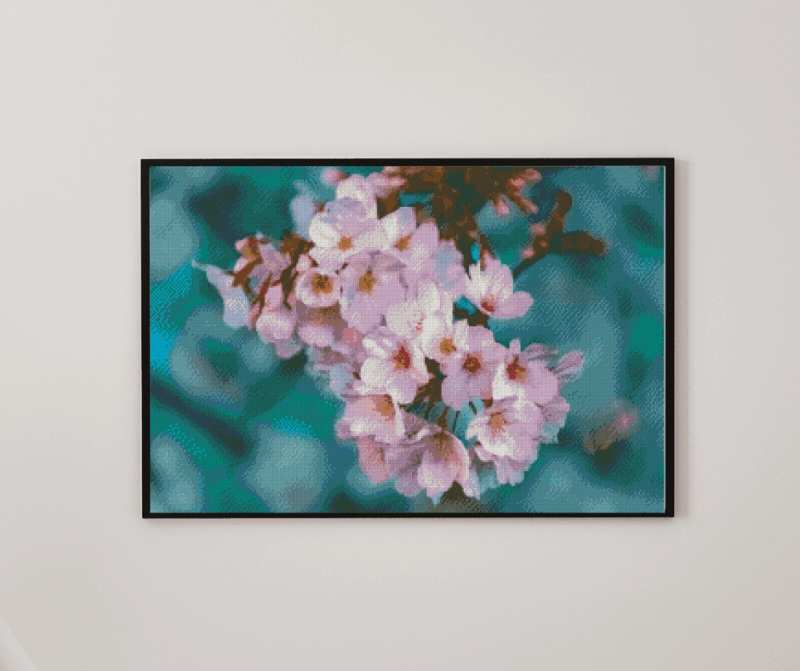 Kirschbluete Sakura 50×70 eckige Steine