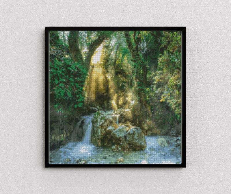 Wasserfall 50x50 eckige Steine