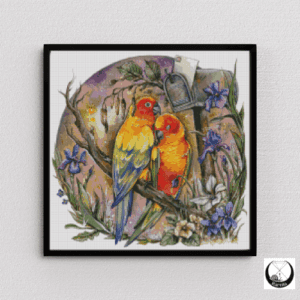 Harena Artwork, Der Papagei 50×50 eckige Steine