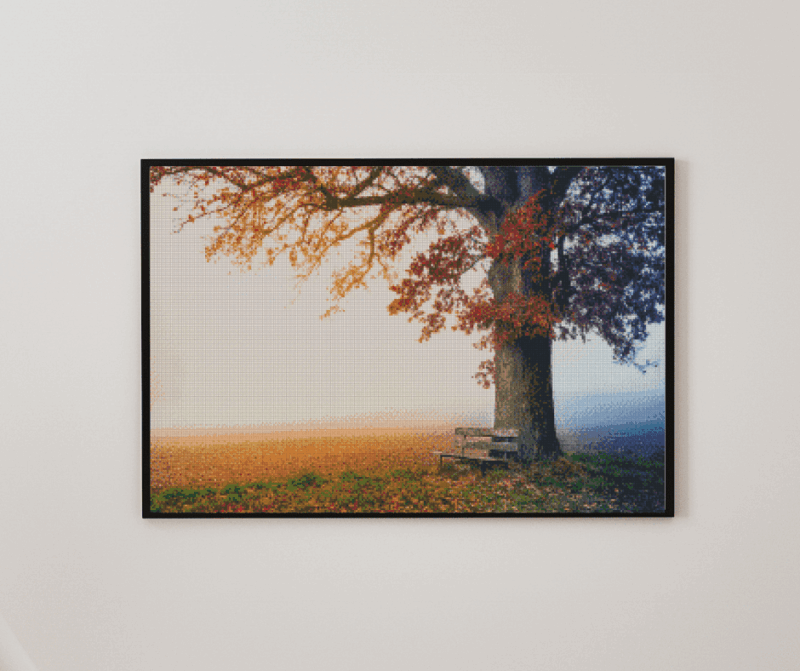 Jahreszeit 50x70 eckige Steine