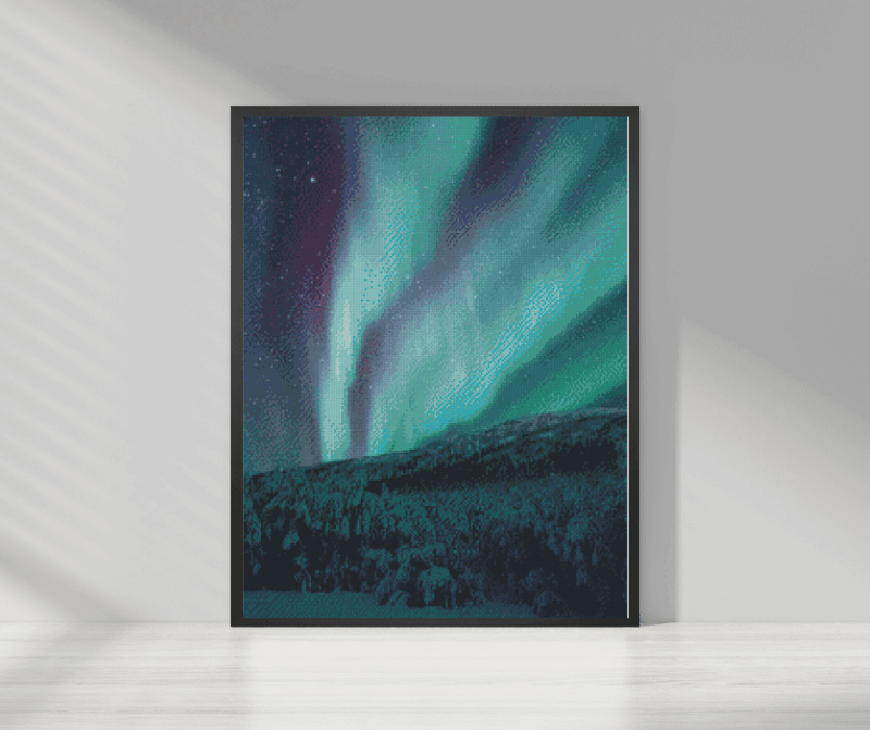 Polarlicht 50x70 eckige Steine