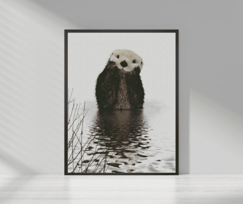 Ich bin ein süßer Otter 50×70 eckige Steine