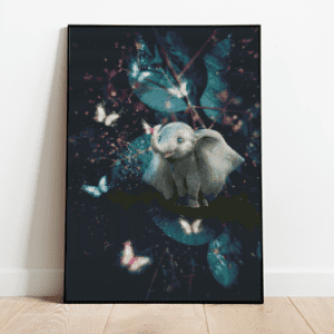 Kleiner Elefant 50×70 eckige Steine (40 Farben)