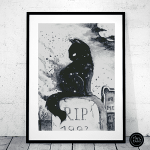 Tiny Tami, Galaxy Katze  50×70 eckige Steine