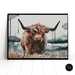 Tiny Tami,Schottisches Hochlandrind 50×70 eckige Steine