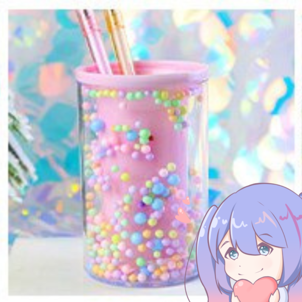 Stiftehalter Pastell Rosa Regenbogen