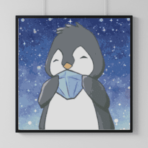 PichuMoonArt, Pingu 50x50 eckige Steine