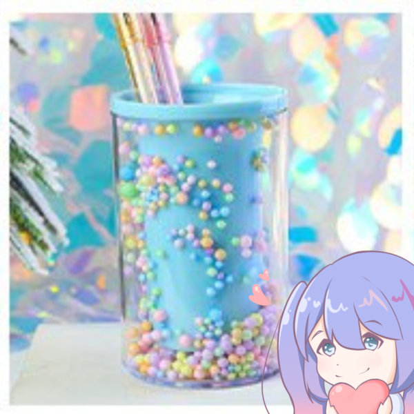 Stiftehalter Pastell Blau Regenbogen