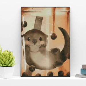 valyovanka, Bubble tea Otter 50×70 eckige Steine