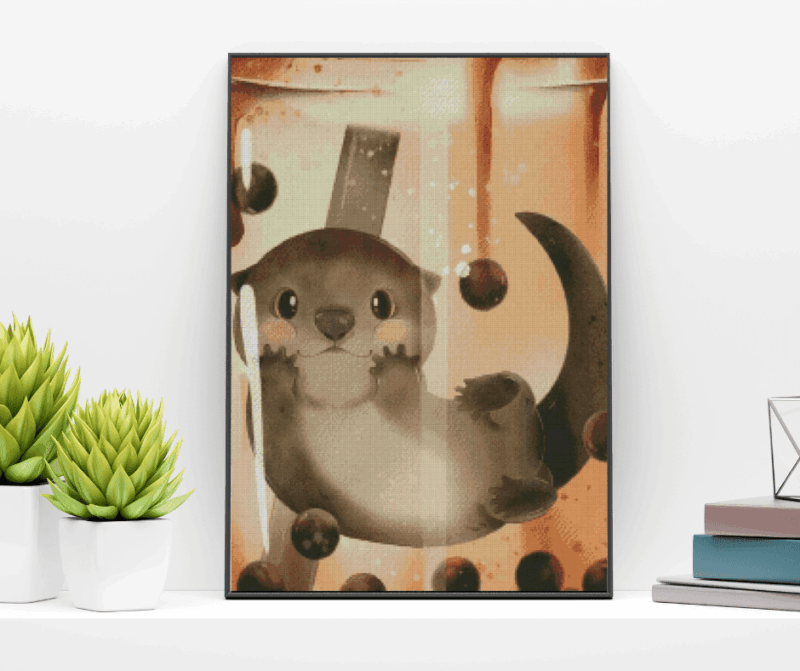 valyovanka, Bubble tea Otter 50×70 eckige Steine