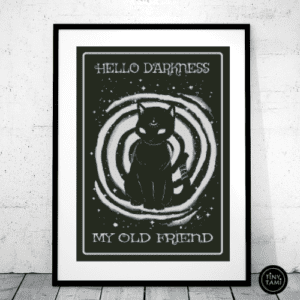 Tiny Tami,Hello Darkness my old friend 50×70 eckige Steine