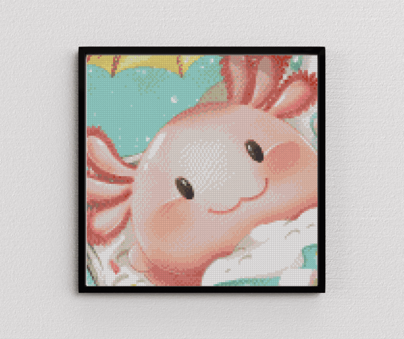 valyovanka, Axolotl Kopf 30×30 eckige Steine