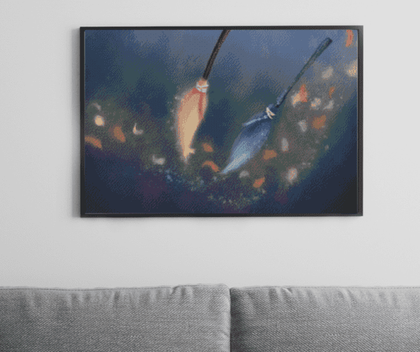 Frostworkchan, Party Broom 50×70 Eckige Steine