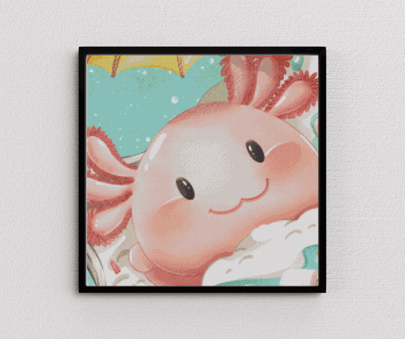 valyovanka, Axolotl Kopf 50×50 eckige Steine