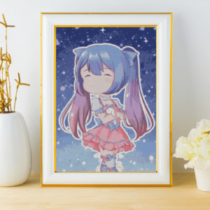 PichuMoonArt, Pichu mit Hasi 50x70 eckige Steine