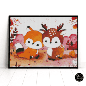 Tiny Tami,Fuchs und Reh 50×70 eckige Steine