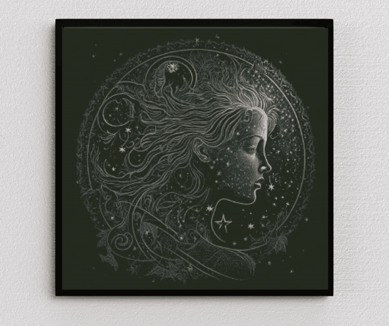 Sternzeichen Wassermann 80x80 Eckige Steine