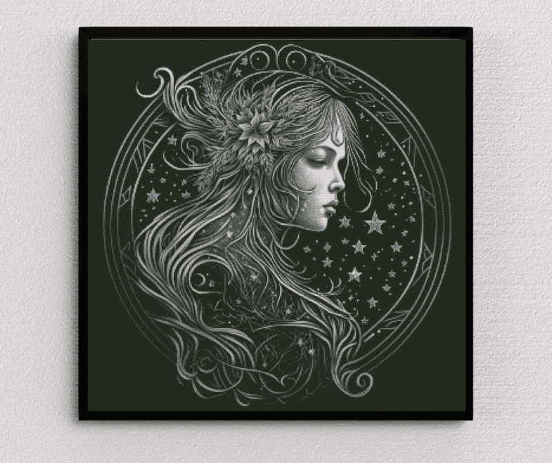 Sternzeichen Jungfrau 80x80 Eckige Steine