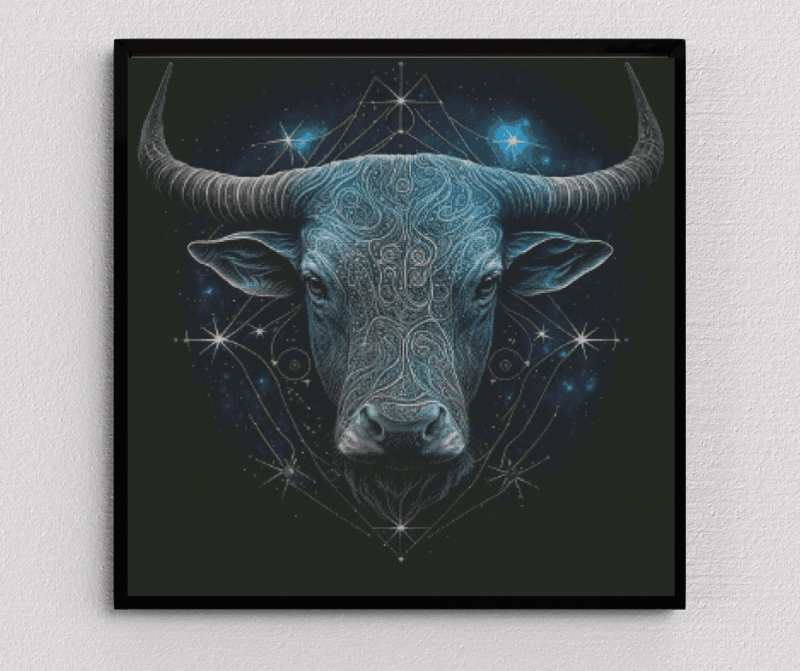 Sternzeichen Stier 80x80 Eckige Steine