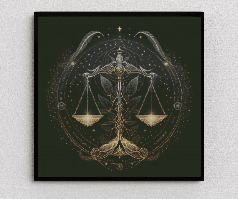 Sternzeichen Waage 80x80 Eckige Steine