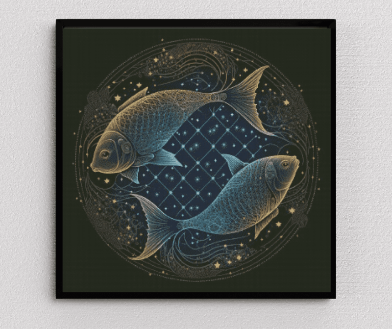 Sternzeichen Fische 80x80 Eckige Steine