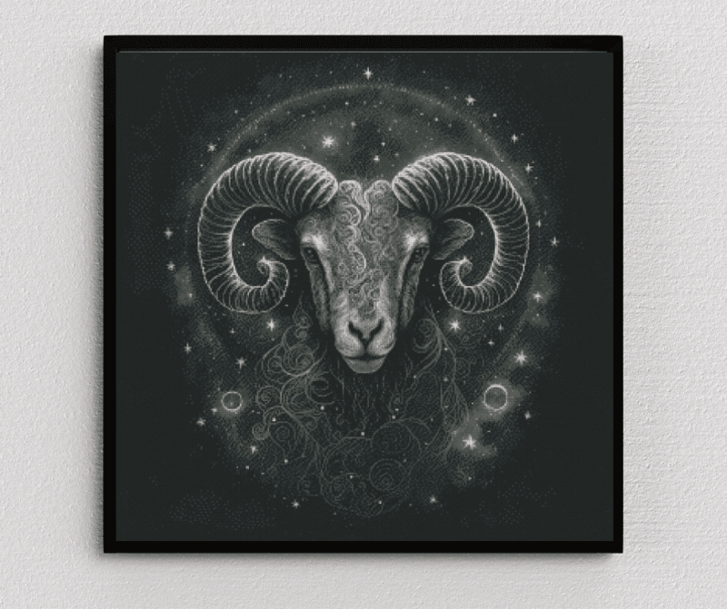 Sternzeichen Widder 80x80 Eckige Steine