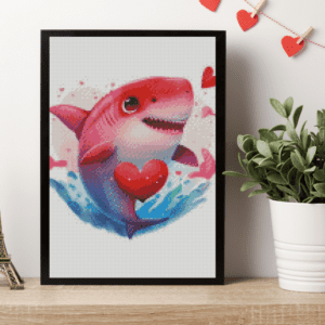 Hai mit Herz 30x40 Eckige Steine