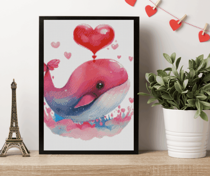 Wal mit Herz 30x40 Eckige Steine