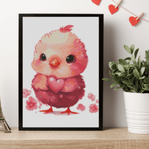 Küken mit Herz 30x40 Eckige Steine