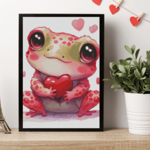 Frosch mit Herz 30x40 Eckige Steine