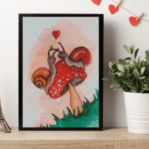 Harenas Artwork, Liebes Schnecken 30×40 Eckige Steine