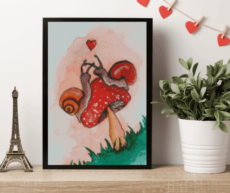 Harenas Artwork, Liebes Schnecken 30×40 Eckige Steine