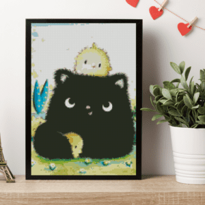 Tiny Tami, Moo mit Küken 30×40 Eckige Steine