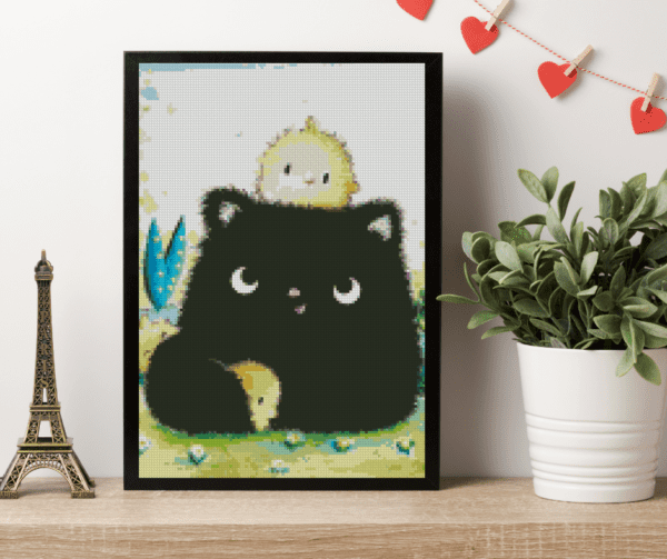 Tiny Tami, Moo mit Küken 30×40 Eckige Steine