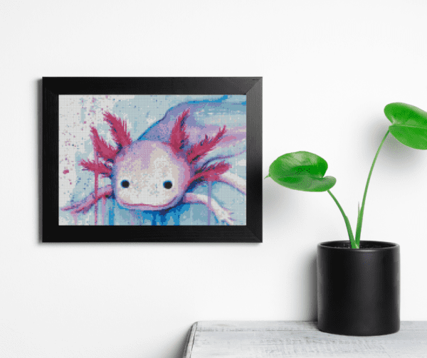 Tiny Tami, Axolotl 30×40 Eckige Steine