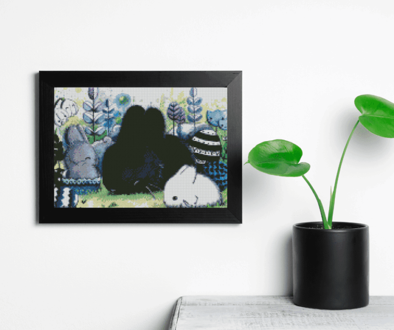 Tiny Tami, Osterhäschen 30×40 Eckige Steine