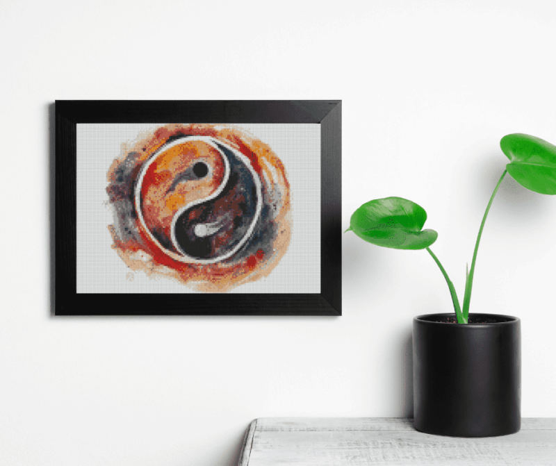 Harenas Artwork, Ying Yang 30×40 Eckige Steine