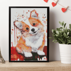 Tiny Tami, Happy Corgi 30×40 Eckige Steine