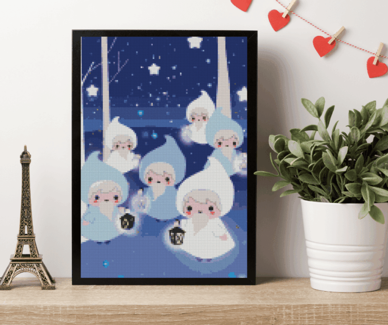 Tiny Tami, 7 Laternenzwerge 30×40 Eckige Steine