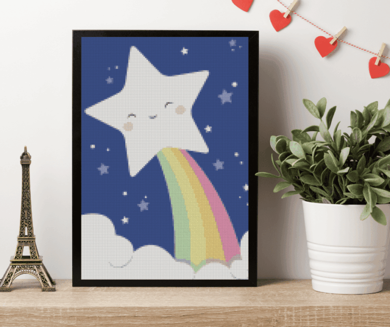 Tiny Tami, Regenbogen Stern 30×40 Eckige Steine