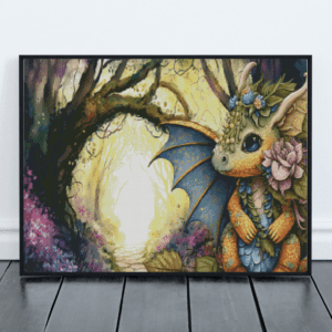 Dazzling Illustrations & curvedesign, Drachen Hort 50×70 Eckige Steine