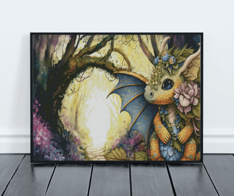 Dazzling Illustrations & curvedesign, Drachen Hort 50×70 Eckige Steine