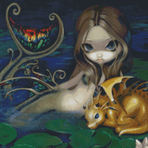 JasmineBecketGriffith_MermaidWithAGoldenDragon 50x70