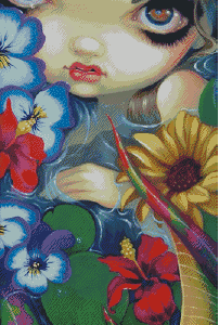 JasmineBecketGriffith_MermaidWithFloatingFlowers 50x150